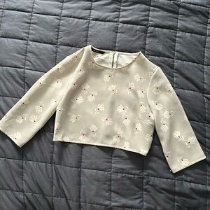Zara floral crop top with zip back